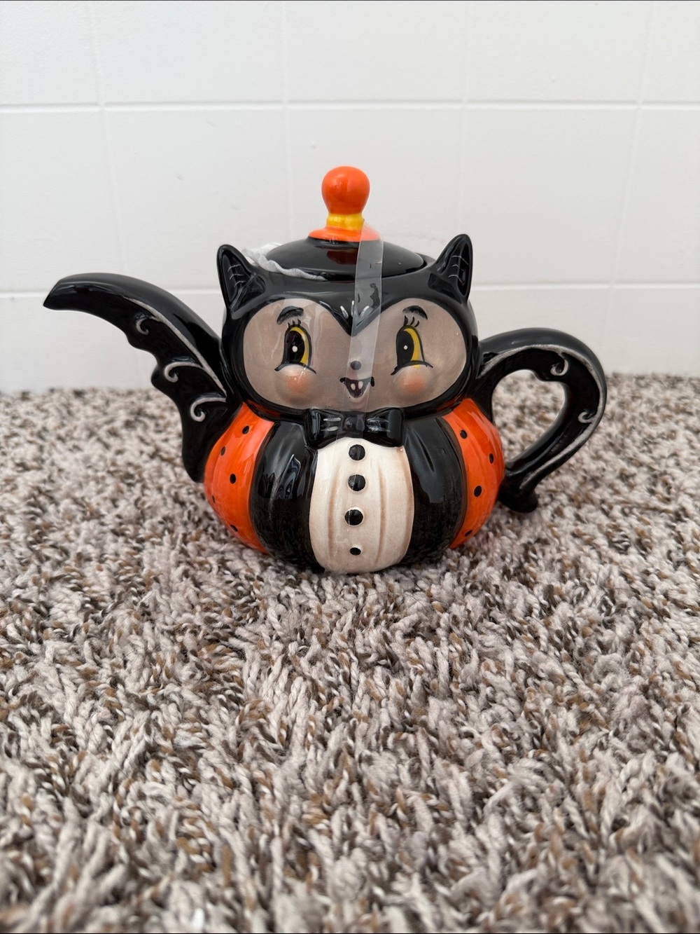 Johanna Parker Vampire Bat Halloween Teapot With Lid New